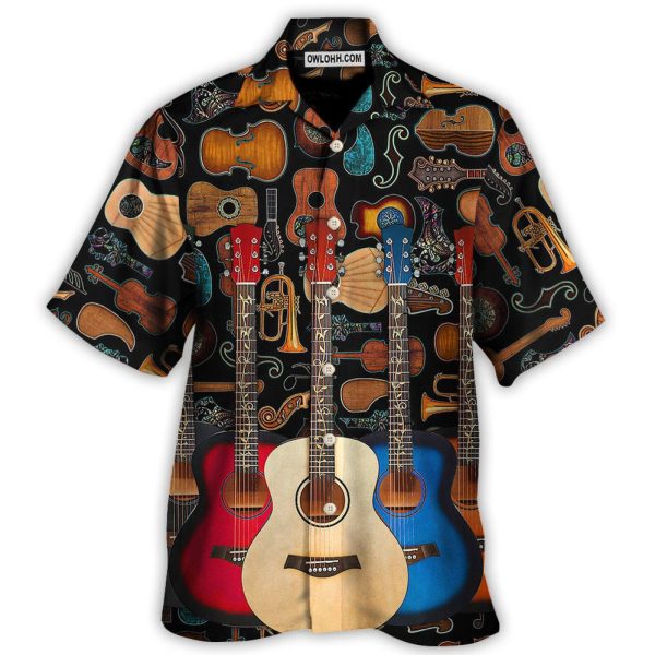 Guitar Lover Happy Life With Music - Hawaiian Shirt Jezsport.com