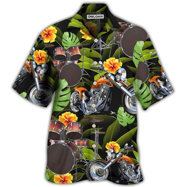 Drum Motorcycles I Like Motorcycles And Drums - Hawaiian Shirt Jezsport.com