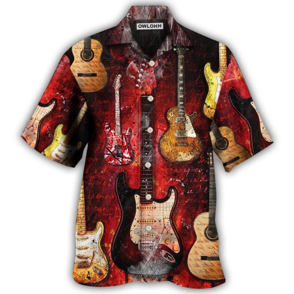 Guitar Abstract Halloween Guitar Art Style - Hawaiian Shirt Jezsport.com