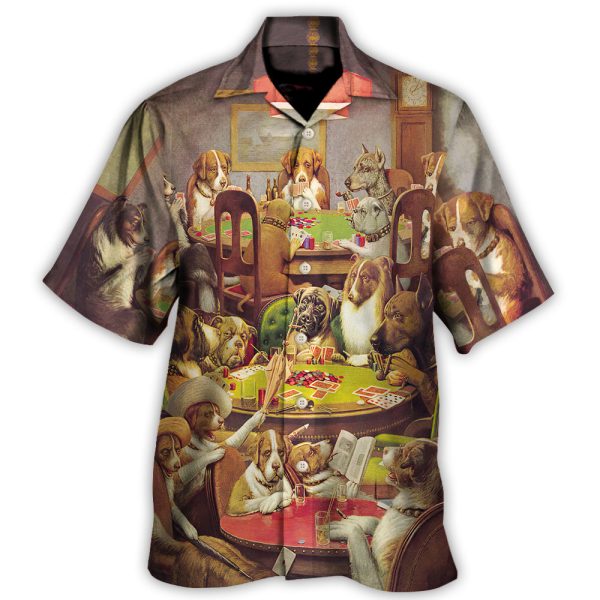 Gambling Dog Playing Poker - Hawaiian Shirt Jezsport.com