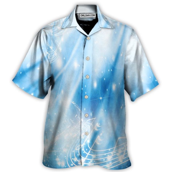 Music Musical Notes on A Dark Blue - Hawaiian Shirt Jezsport.com