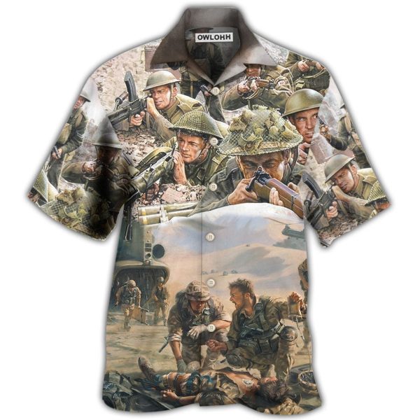 Veteran War Painting Fighting Together - Hawaiian Shirt Jezsport.com