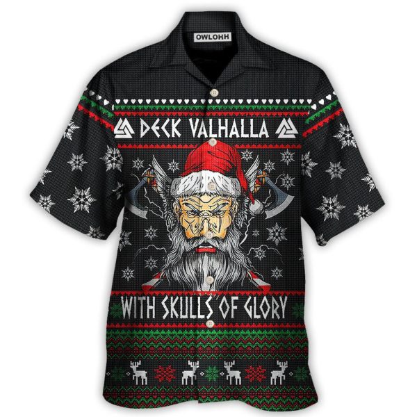 Christmas Deck Valhalla With Skull Of Glory - Hawaiian Shirt Jezsport.com