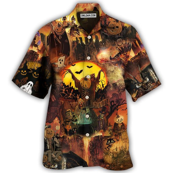 Halloween Pumpkin Ghost Scary - Hawaiian Shirt Jezsport.com