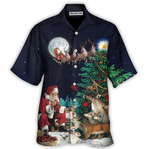 Christmas Santa Giving Christmas For Everyone Christmas Night - Hawaiian Shirt Jezsport.com