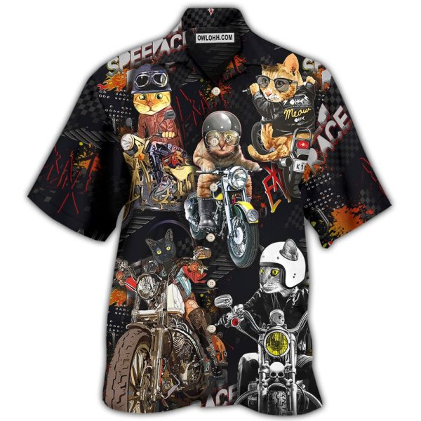 Motorcycle I Like Motocycles And Cats - Hawaiian Shirt Jezsport.com