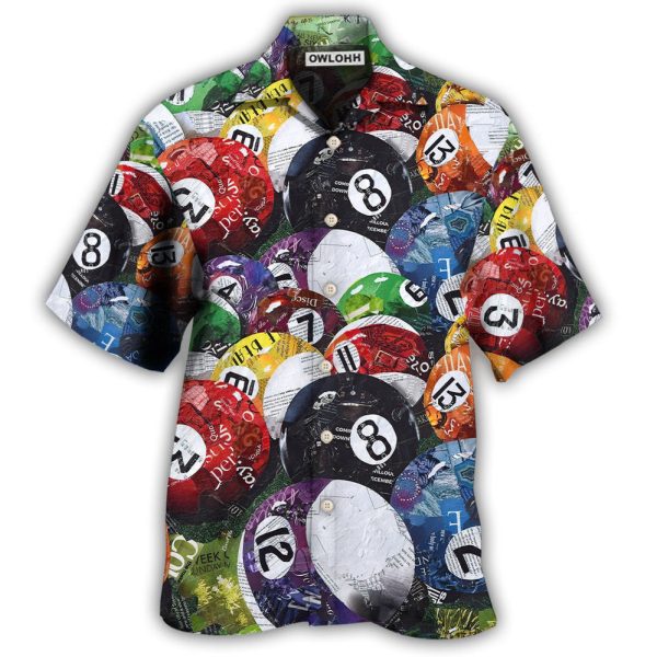 Billiard Balls Playing Pool - Hawaiian Shirt Jezsport.com