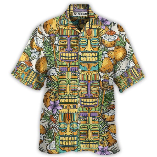 Tiki Tradition Tribal Mask And Coconut Tropical - Hawaiian Shirt Jezsport.com