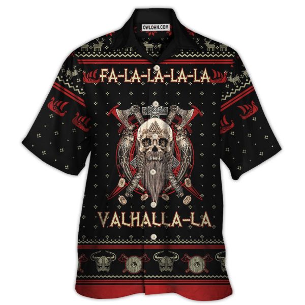 Viking Valhalla Black And Red Fa La La - Hawaiian Shirt Jezsport.com