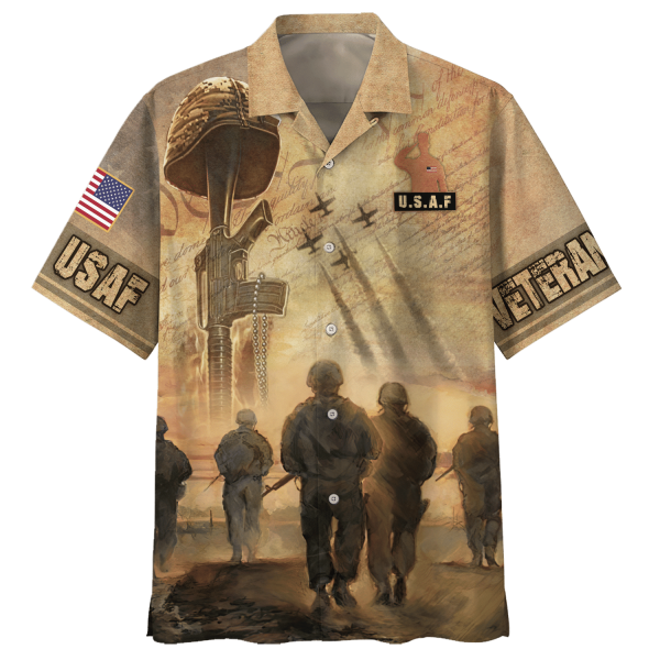 Air Force U.S.A.F Veteran Soldiers And Gun Hawaiian Shirt Jezsport.com