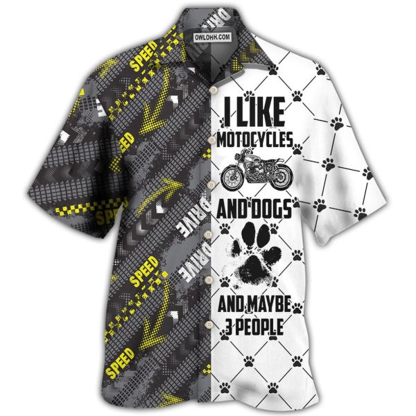 Motorcycles I Like Motocycles And Dogs - Hawaiian Shirt Jezsport.com