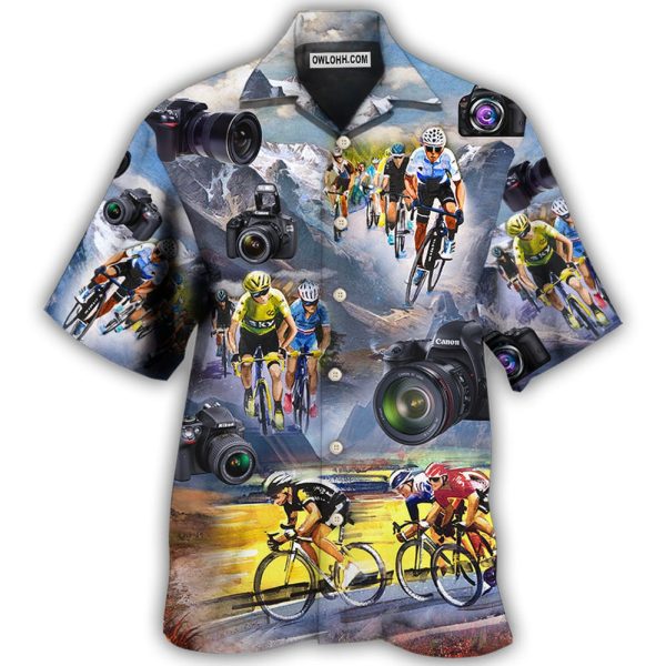 Cycling And Photography Lover Moutain Painting - Hawaiian Shirt Jezsport.com