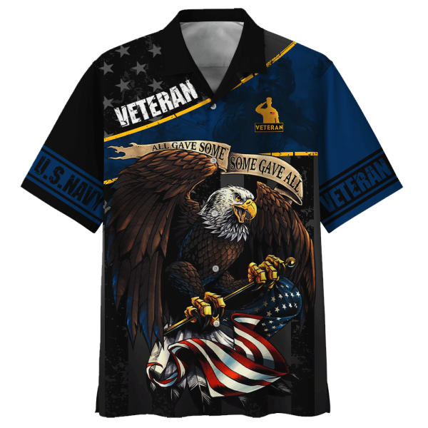 Navy Eagle All Gave Some Some Gave All Veteran U.S Navy Hawaiian Shirt Jezsport.com