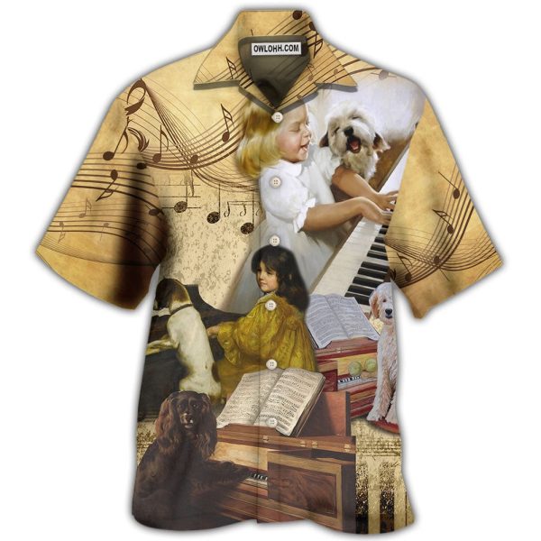 Piano I Like Piano And Dogs - Hawaiian Shirt Jezsport.com