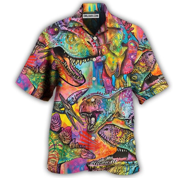 Jurassic Park Dinosaur Colorful Art Style - Hawaiian Shirt Jezsport.com