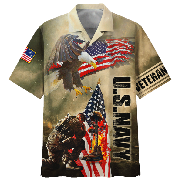 Navy Soldiers And Guns Veteran U.S Navy Hawaiian Shirt Jezsport.com