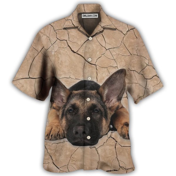 German Shepherd On The Ground - Hawaiian Shirt Jezsport.com