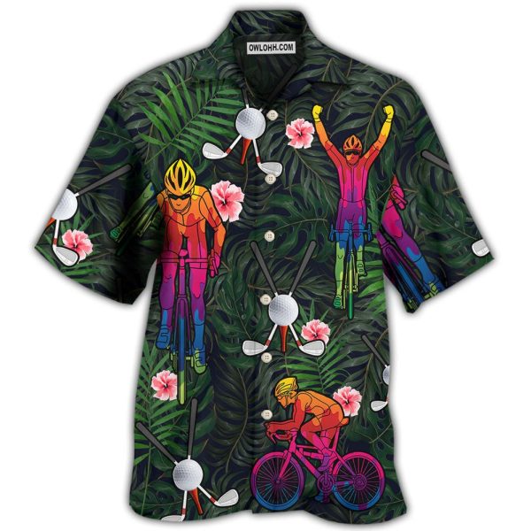 Golf I Like Golf And Cycling - Hawaiian Shirt Jezsport.com