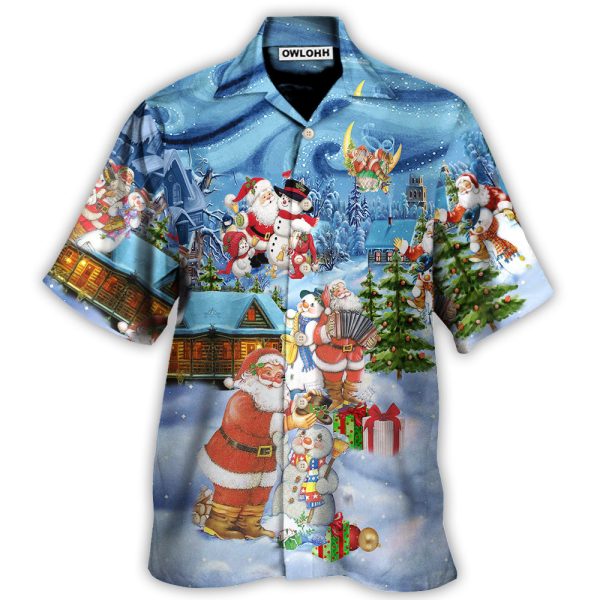 Christmas Santa And Snowman Best Friends - Hawaiian Shirt Jezsport.com