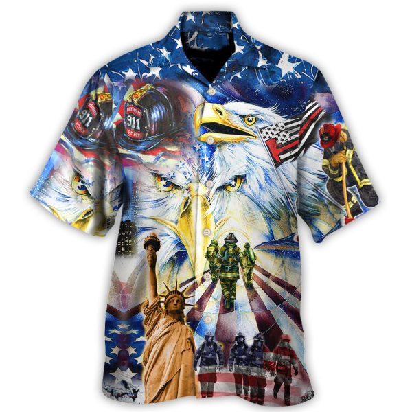 Firefighter America Proud Forever Hawaiian Shirt Jezsport.com