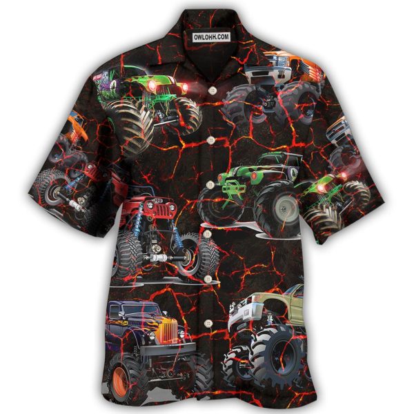 Monster Truck Lava Style - Hawaiian Shirt Jezsport.com