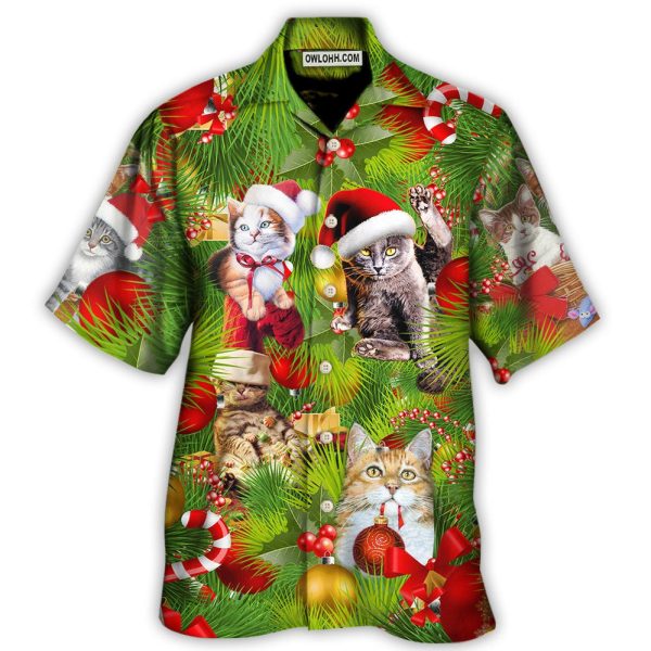 Christmas Cat It's Lazy Day - Hawaiian Shirt Jezsport.com