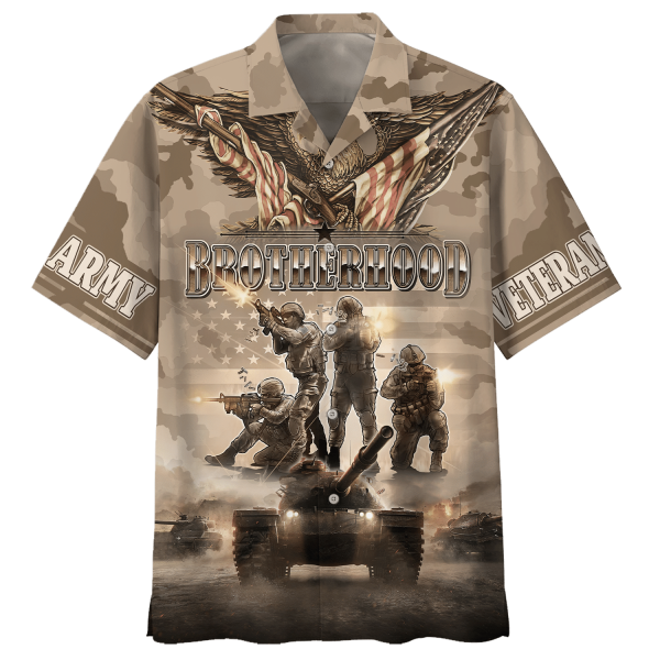 Army War And Brotherhood Hawaiian Shirt Jezsport.com