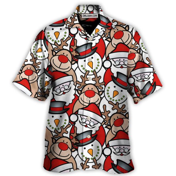 Christmas Cutie Santa And Reindeer Funny Style - Hawaiian Shirt Jezsport.com