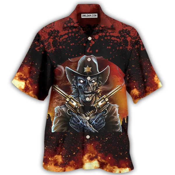 Skull Cowboy I? Your Huckleberry - Hawaiian Shirt Jezsport.com