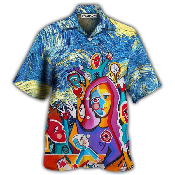 Teacher Art Teacher in Starry Night - Hawaiian Shirt Jezsport.com