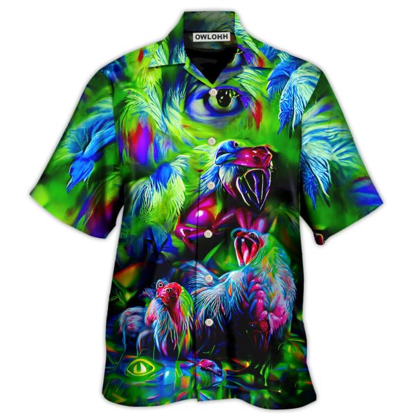 Chicken A Crowing Rooster Funny Neon - Hawaiian Shirt Jezsport.com