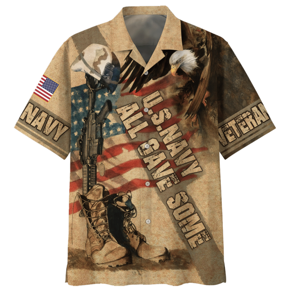 Navy All Gave Some Eagle With Gun U.S Navy Veteran Hawaiian Shirt Jezsport.com