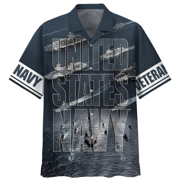 Navy United States Navy Veteran Hawaiian Shirt Jezsport.com