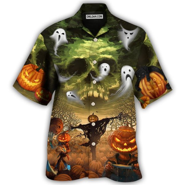 Halloween Pumpkin Crazy Ghost Style - Hawaiian Shirt Jezsport.com