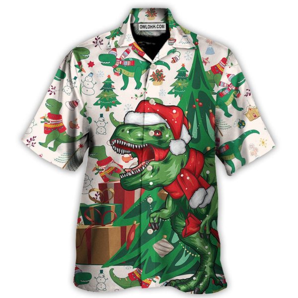 Christmas Dinosaurs Xmas Tree T-rex Merry Rexmas - Hawaiian Shirt Jezsport.com