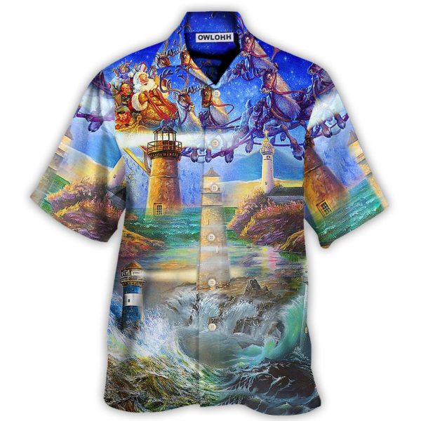 Lighthouse Christmas Shine Your Light In Storm And Darkness - Hawaiian Shirt Jezsport.com