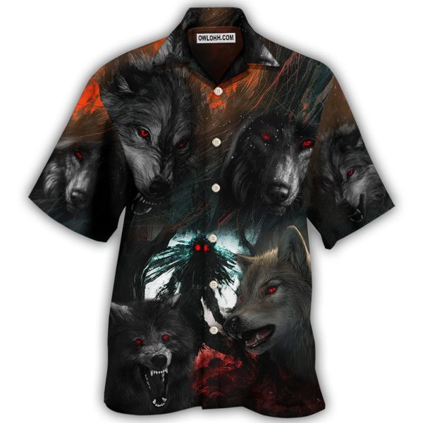 Halloween Black Wolf In The Dark - Hawaiian Shirt Jezsport.com