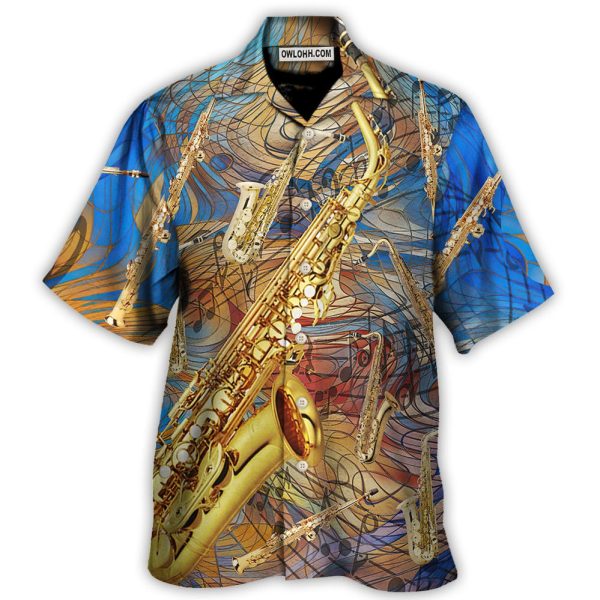 Saxophone Music See The Sound - Hawaiian Shirt Jezsport.com