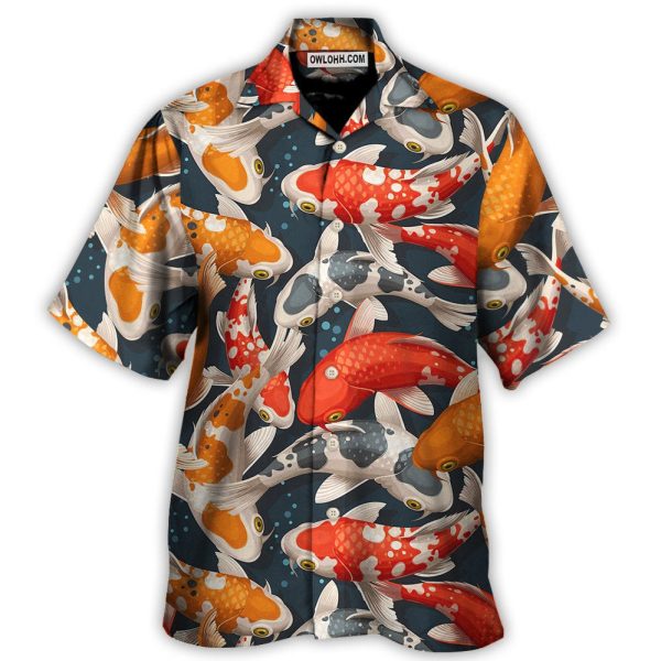 Koi Fish Swimming Colorful Crap - Hawaiian Shirt Jezsport.com