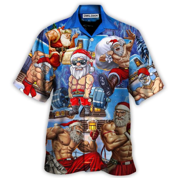 Christmas Santa Weightlifting Christmas Fitness Gym - Hawaiian Shirt Jezsport.com