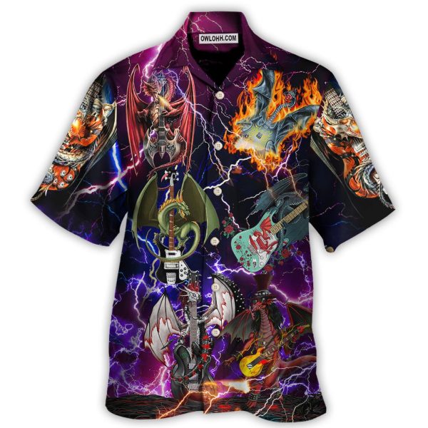 Guitar Dragon Play Until They Die - Hawaiian Shirt Jezsport.com