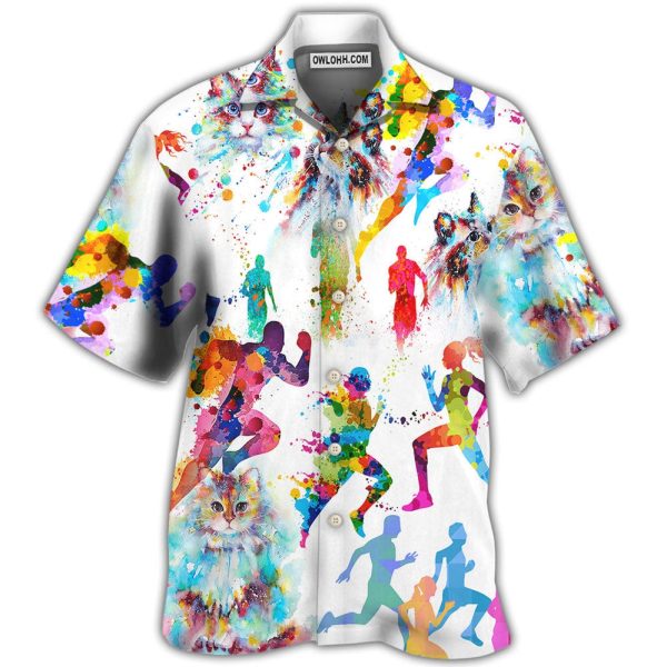 Cat I Like Cat And Running - Hawaiian Shirt Jezsport.com