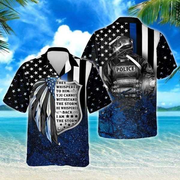 Proud Of Thin Blue Police Hawaiian 3D Hawaiian Shirt Jezsport.com