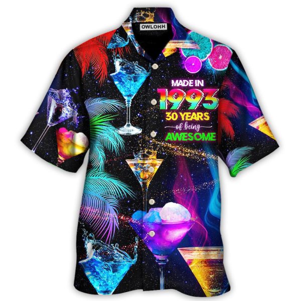 Cocktail Drinking Cocktail Made In 1993 30 Years Neon Style - Hawaiian Shirt Jezsport.com