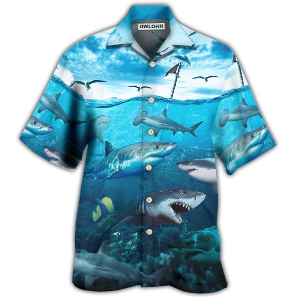 Shark Undersea Darkness Art - Hawaiian Shirt Jezsport.com