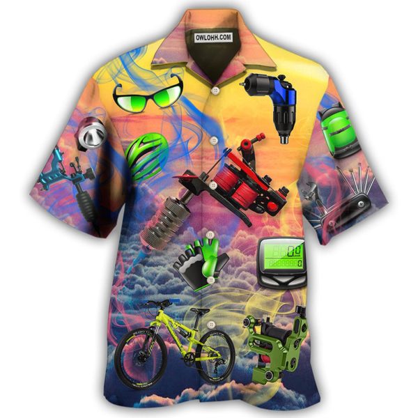 Cycling And Tatoo Lover Dream Sky - Hawaiian Shirt Jezsport.com