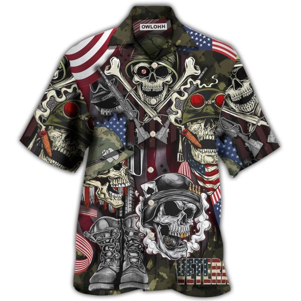 Veteran Skull War Art - Hawaiian Shirt Jezsport.com