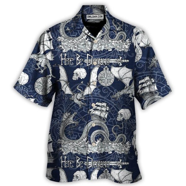 Dragon With Skull Old Ship Sea Life - Hawaiian Shirt Jezsport.com