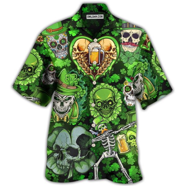 Skull St Patricks Day Art - Hawaiian Shirt Jezsport.com