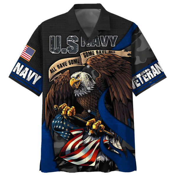 Navy All Gave Some Some Gave All Eagle U.S Navy Veteran Hawaiian Shirt Jezsport.com